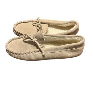 Cream Leather Upper‎ & Sole Moccasins